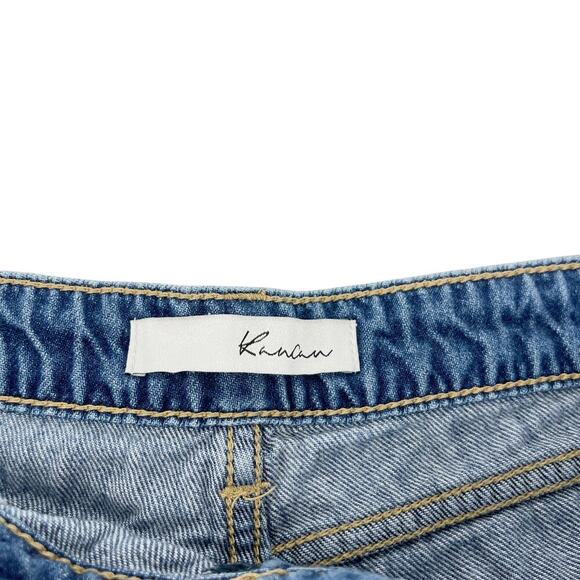 Kancan Gizelle Mid Rise Denim Shorts Size Large Distressed Summer - Picture 5 of 5